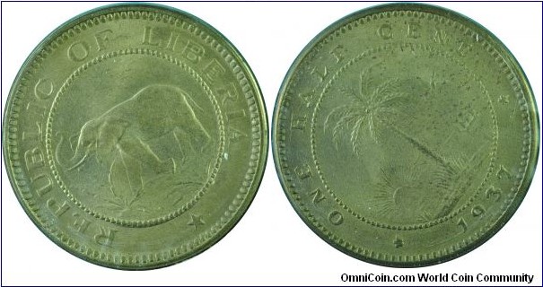 Liberia0.5Cent-km10-1937