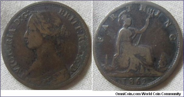 1862 farthing, large 6