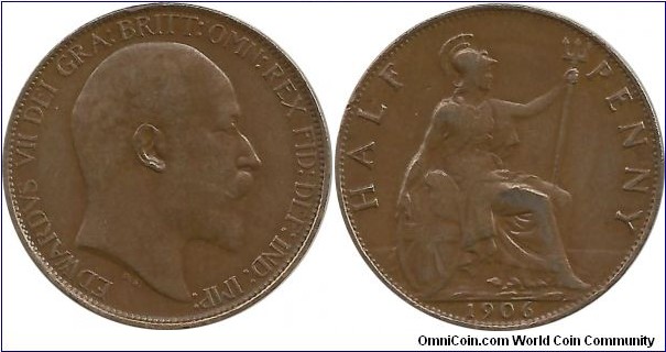 GreatBritain ½ Penny 1906
