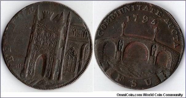 Suffolk `Beccles' 1/2d copper (conder) token