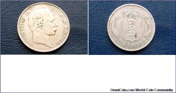 SCARCE 1875 DENMARK 2 KRONER NICE GRADE SILVER COIN .3858 OZ. ASW 1ST YEAR # 715 
Go Here:

http://stores.ebay.com/Mt-Hood-Coins