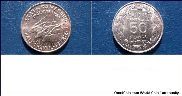 1960 Cameroon 50 Francs KM#13 Popular Eland Gazelles High Grade 1 Year Type Go Here:

http://stores.ebay.com/Mt-Hood-Coins