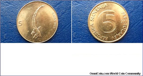 2000 Slovenia 5 Tolarjev KM#6 Long Horned Capra Ibex 26mm Nice BU Coin Go Here:

http://stores.ebay.com/Mt-Hood-Coins