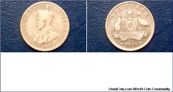 25 Silver 1926 Australia 6 Pence KM#25 Geroge V Nice Circ Better Date Go Here:

http://stores.ebay.com/Mt-Hood-Coins