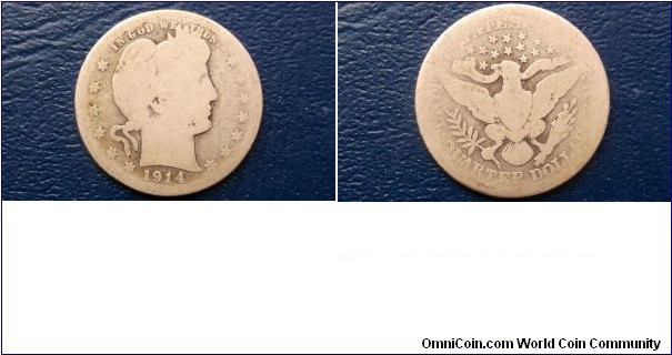 SOld !! .900 Silver 1914 25 Cent Barber Quarter Dollar Circulated Coin Go Here:

http://stores.ebay.com/Mt-Hood-Coins

SOLD !!!
