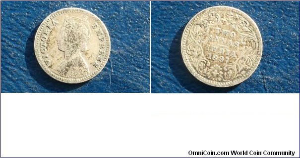 Silver 1897 India British 2 Annas - Queen Victoria - Nice Original Toned Circulated Coin Go Here:

http://stores.ebay.com/Mt-Hood-Coins

SOLD !!!!