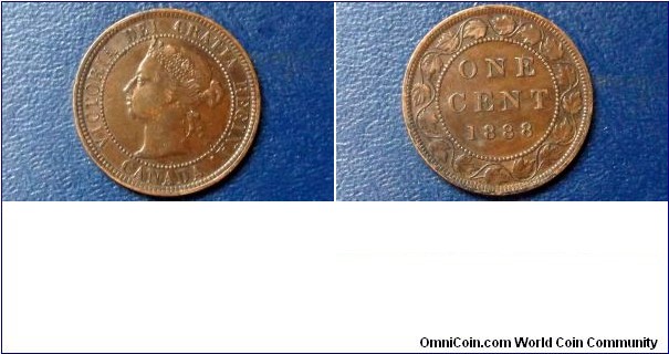 SOLD !!!! 1888 Canada Large Cent Coin:

Nice Grade Circulated
Large 25.5mm Bronze
Queen Victoria Go Here:

http://stores.ebay.com/Mt-Hood-Coins