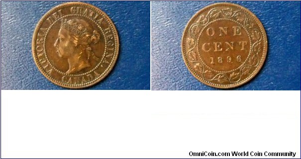 SOLD !!!! 1896 Canada Large Cent Coin: Nice Grade Circulated Large 25.5mm Bronze Queen Victoria Go Here: http://stores.ebay.com/Mt-Hood-Coins