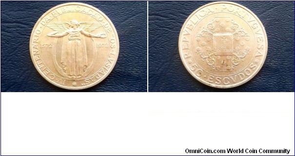 Sold !! Silver 1972 Portugal 50 Escudos Coin - 400th Anniversary of Heroic Epic 'Os Lusiadas' - Nice Original Toned Circulated Coin - Very Nice Gem BU Coin - Large 34.5mm Silver Crown Go Here:

http://stores.ebay.com/Mt-Hood-Coins