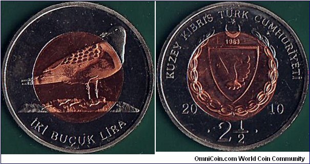 'Turkish Republic of Northern Cyprus' 2010 2-1/2 Lira.