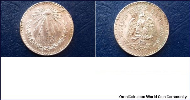 .720 Silver 1935 Mexico Peso KM#455 Cap & Rays Type Nice Grade Coin Go Here: http://stores.ebay.com/Mt-Hood-Coins