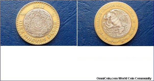 Silver Center 1992 Mexico 10 Nuevo Pesos KM#553 Eagle Snake Nice Circ 
Go Here:

http://stores.ebay.com/Mt-Hood-Coins