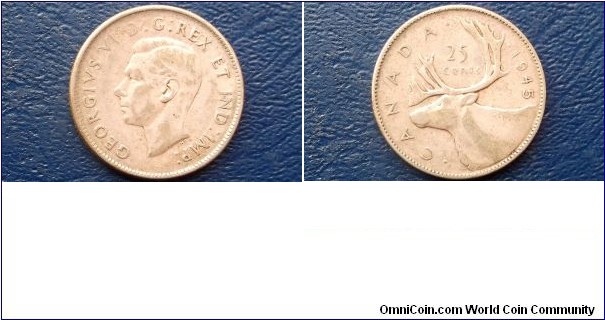 Silver 1945 Canada 25 Cents Quarter KM35 George VI Nice Circ Coin 
Go Here:

http://stores.ebay.com/Mt-Hood-Coins