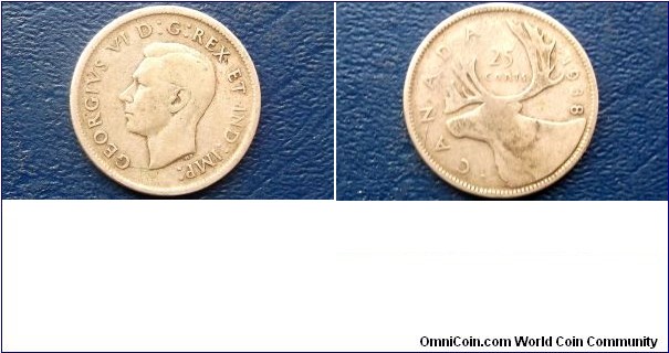Silver 1938 Canada 25 Cents Quarter KM35 George VI Nice Circ Coin Go Here: http://stores.ebay.com/Mt-Hood-Coins