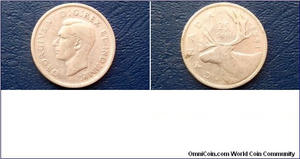 Silver 1941 Canada 25 Cents Quarter KM35 George VI Nice Circ Coin Go Here: http://stores.ebay.com/Mt-Hood-Coins