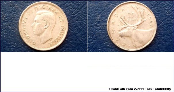 Silver 1947 Canada 25 Cents Quarter KM35 George VI Nice Circ Coin Go Here: http://stores.ebay.com/Mt-Hood-Coins