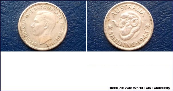 Silver 1943 Australia Shilling Rams Head KM# 39 George VI Nice Circ 
Go Here:

http://stores.ebay.com/Mt-Hood-Coins 