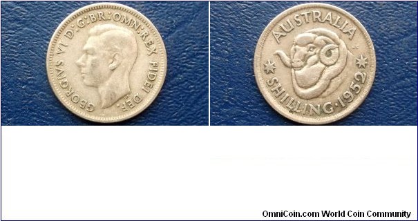 Silver 1952 Australia Shilling Rams Head KM#46 George VI Nice Toned Circ 
Go Here:

http://stores.ebay.com/Mt-Hood-Coins