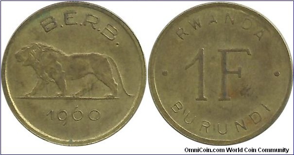 Burundi-Ruanda 1 Franc 1960 BERB