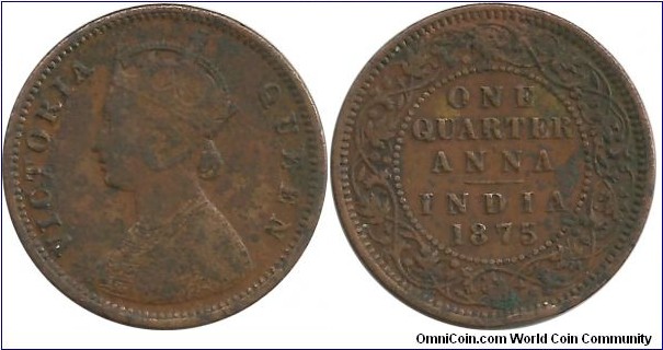 India-British ¼ Anna 1875(C)