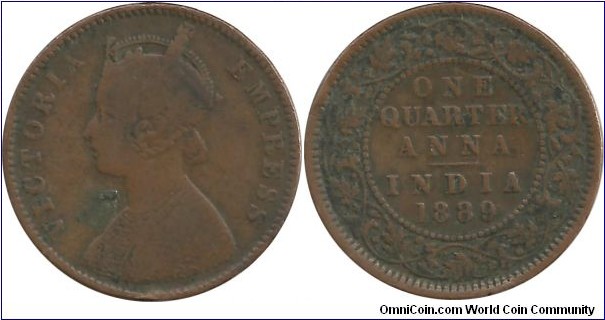 India-British ¼ Anna 1889(C)