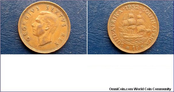 Sold !! 1952 South Africa Penny Sailing Ship George VI KM#34 Very Nice Circulated 
Go Here:

http://stores.ebay.com/Mt-Hood-Coins