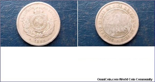 1888 Brazil 200 Reis KM#484 Pedo II Crowned Arms Nice Large 32mm Coin 
Go Here:

http://stores.ebay.com/Mt-Hood-Coins