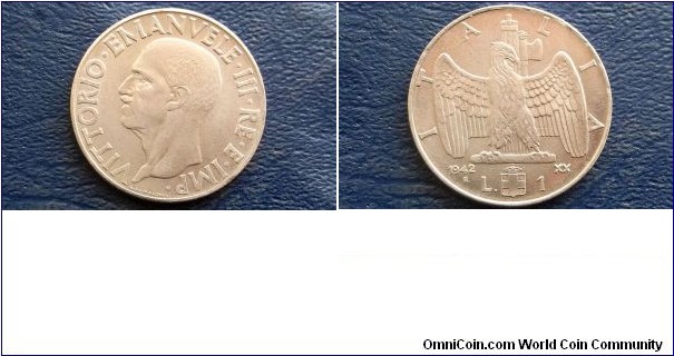 Sold !!! 1942-R Italy Lira KM# 77b Vittorio Emanuele III Very Nice High Gtade Coin Go Here:

http://stores.ebay.com/Mt-Hood-Coins