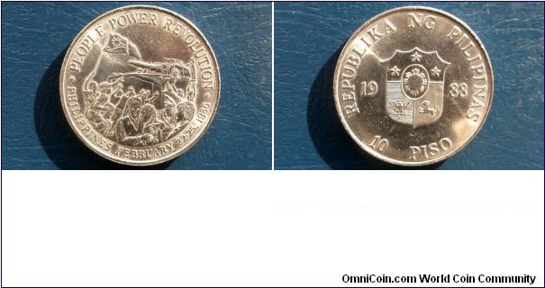 Sold !! 1988 Philippines 10 Piso People Power Revolution Large 36mm Crown Nice UNC 
Go Here:

http://stores.ebay.com/Mt-Hood-Coins