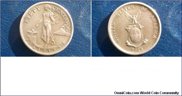 Sold !! Silver 1945S Philippines 50 Centavos Female Standing Nice Grade Toned 
Go Here:

http://stores.ebay.com/Mt-Hood-Coins