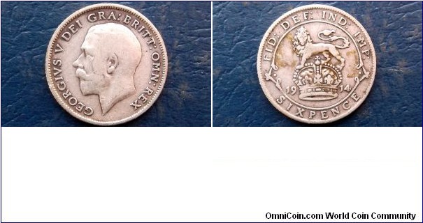 Silver 1914 Great Britain George V 6 Pence KM#815 Nice Circulated 
Go Here:

http://stores.ebay.com/Mt-Hood-Coins