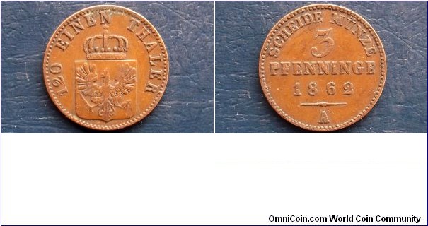 1862-A German States Prussia 3 Pfennig Wilhelm I Very Nice Circulated Coin 
Go Here:

http://stores.ebay.com/Mt-Hood-Coins