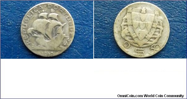 Silver 1940 Portugal 2 1/2 Escudos Ship Shield Better Date Circ KM#580 Coin 
Go Here:

http://stores.ebay.com/Mt-Hood-Coins
