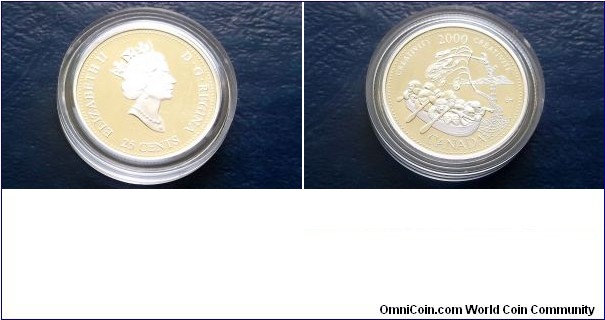 Sold !! Silver 2000 Canada 25 Cent Low Mintage 76K Gem Proof Children in Canoe 
Go Here:

http://stores.ebay.com/Mt-Hood-Coins 