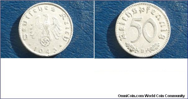 Sold !! Sold !! 1943-B Germany Third Reich 50 Reichspfennig KM#96 Swastika Type Nice Grade Go Here: http://stores.ebay.com/Mt-Hood-Coins