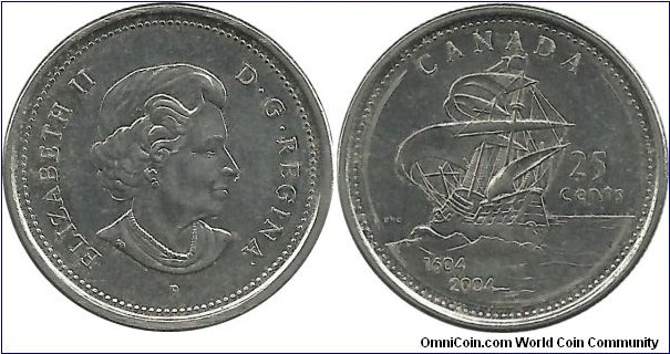 Canada 25 Cents 2004P