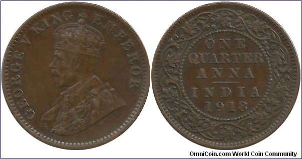 India-British ¼ Anna 1918(C)