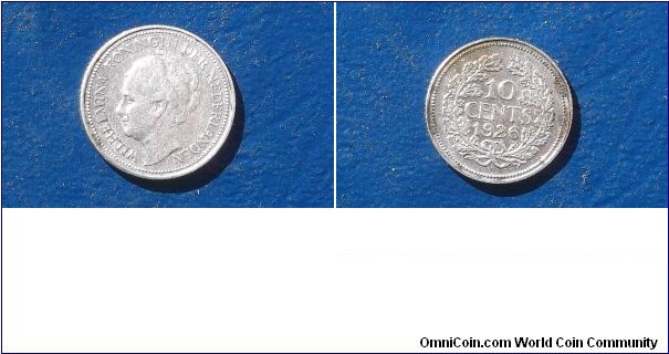 Silver 1926 Netherlands Wilhelmina 10 Cents Nice Grade KM#163 1st Year Go Here:

http://stores.ebay.com/Mt-Hood-Coins