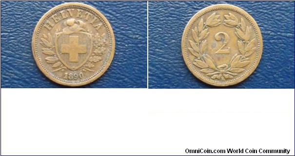 1890-B Switzerland 2 Rappen KM# 4.1 Helvetia Nice Circulated Last Year Go Here:

http://stores.ebay.com/Mt-Hood-Coins