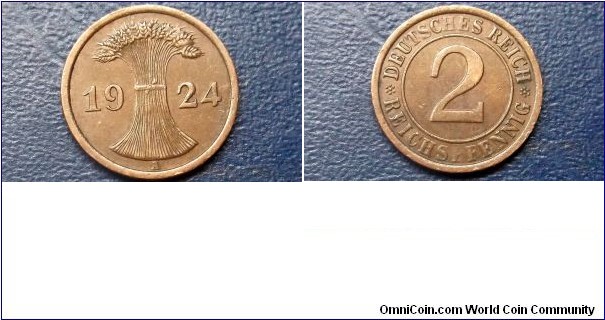 1924-A Germany Weimar Republic 2 Reichspfennig KM#38 Wheat Sheaf Nice Circ Go Here:

http://stores.ebay.com/Mt-Hood-Coins
