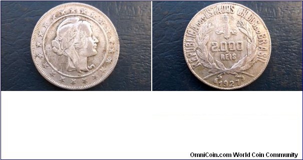 Silver 1927 Brazil 2000 Reis KM#526 Liberty Head Nice Circulated Coin Go Here:

http://stores.ebay.com/Mt-Hood-Coins