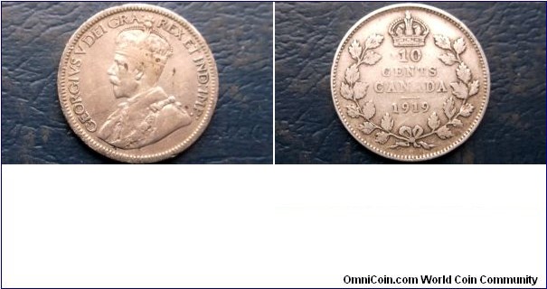 Silver 1919 Canada 10 Cents George V KM#18 Nice Toned Circulated Go Here:

http://stores.ebay.com/Mt-Hood-Coins