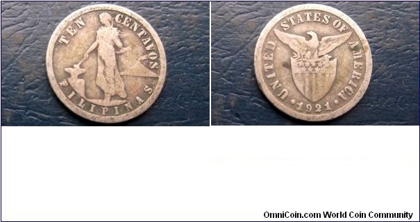Silver 1921 Philippines 10 Centavos Eagle Stars & Stripes Nice Grade Coin 
Go Here:

http://stores.ebay.com/Mt-Hood-Coins
