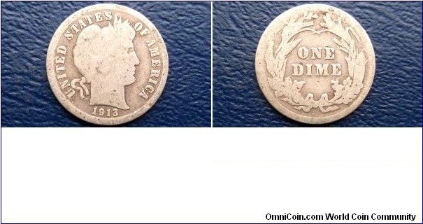 Silver 1913 10 Cent Barber Dime Nice Toned Circulated 
Go Here:

http://stores.ebay.com/Mt-Hood-Coins