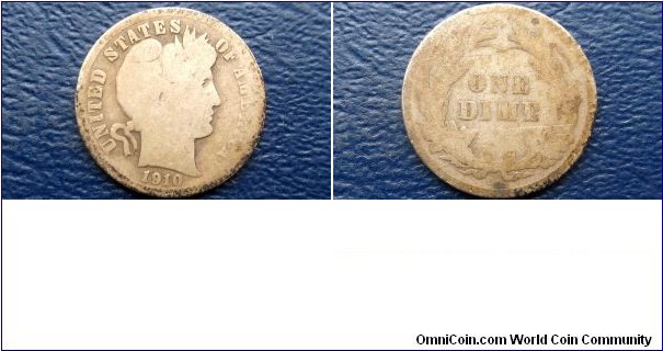Silver 1910 10 Cent Barber Dime Toned Circulated 
Go Here:

http://stores.ebay.com/Mt-Hood-Coins