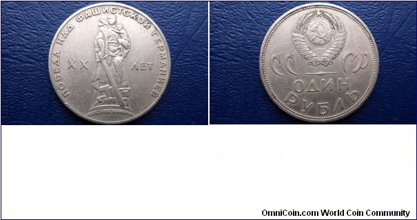 1965 Russia Rouble USSR CCCP 20th Anni WWII Victory Vouchetic Nice Grade Go Here:

http://stores.ebay.com/Mt-Hood-Coins