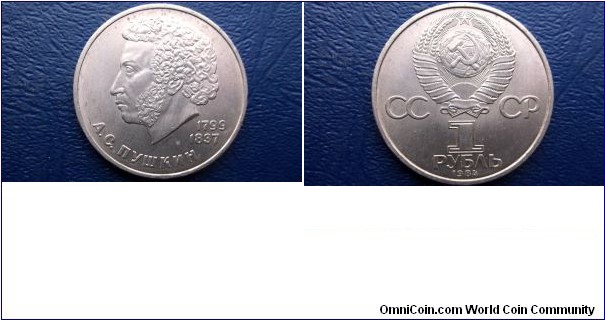 1984 Russia USSR CCCP Rouble Y# 196.1 185th Birth of Pushkin Nice Grade Go Here:

http://stores.ebay.com/Mt-Hood-Coins