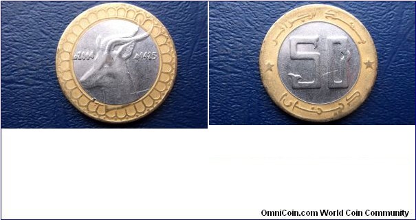 1425-2004 Algeria 50 Dinars Bi-Metallic Gazelle Type KM#126 Circulated Go Here:

http://stores.ebay.com/Mt-Hood-Coins