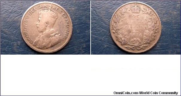 Silver 1916 Canada 25 Cents George V KM#24 Nice Toned Circulated 
Go Here:

http://stores.ebay.com/Mt-Hood-Coins