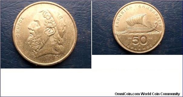 2000 Greece 50 Drachmes Homer & Sailing Ship KM#147 High Grade Coin 
Go Here:

http://stores.ebay.com/Mt-Hood-Coins